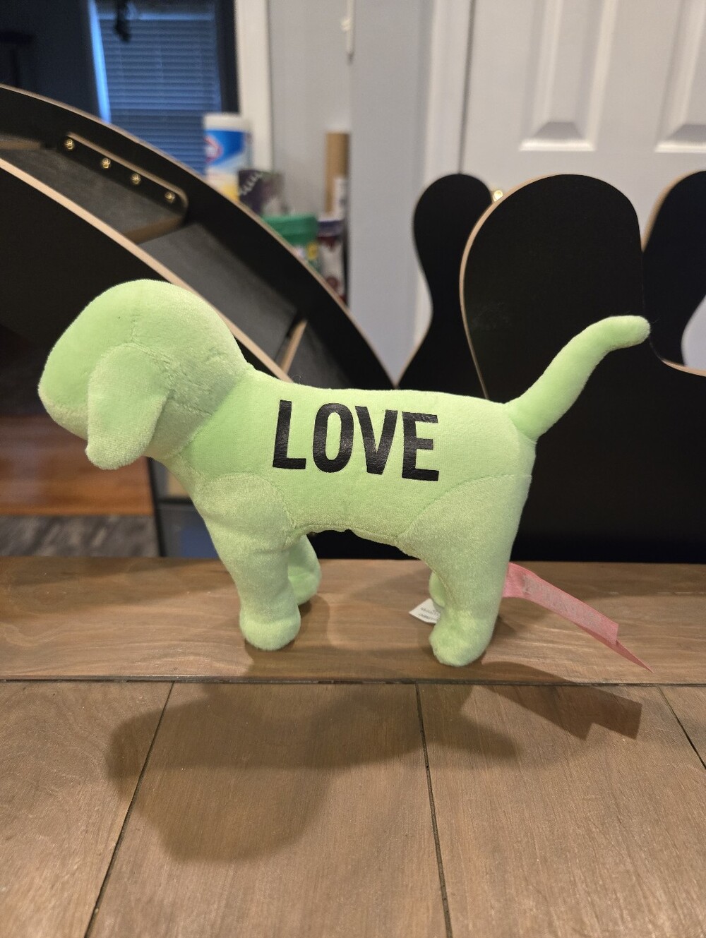 Y2k PINK Victoria's Secret Lime Green Plush Toy Dog